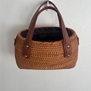 Civico 93 Elegant Brown Woven Tote Bag basket style